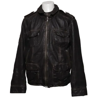 Leren jack (Zwart) van Superdry Katoen, Leer, Polyester