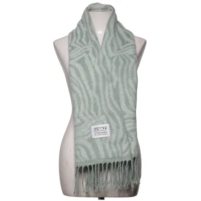 Scarf (Green, White) from Wow Acrylic, Alpaca wool, Polyamide