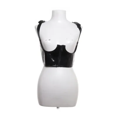 Crop top (APG191173-BLACK PATENT) de Poster Girl Coton, Polyuréthane