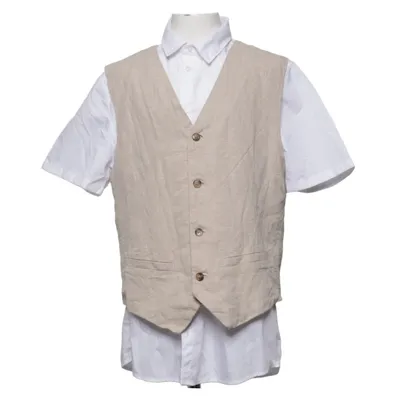 Set (Beige, White) from H&M Cotton, Linen, Polyester