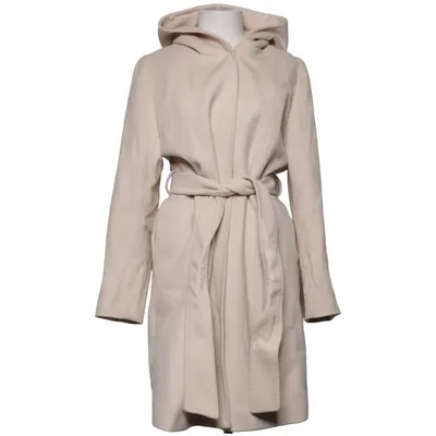 Coat (Beige) from Skinnwille Cashmere, Fox fur, Polyester, Viscose, Wool