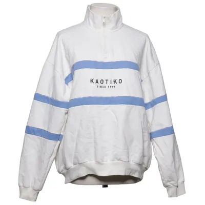 Collegetröja (Vit, Blå) från Kaotiko Bomull, Polyester