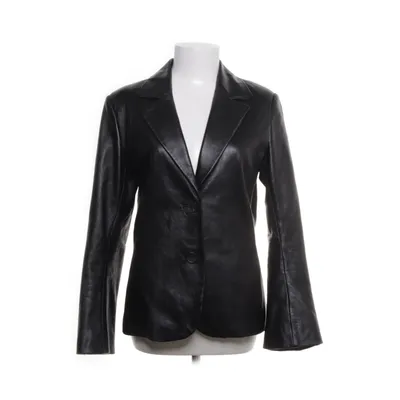 Leren blazer (Zwart) van Mauritius Polyester, Leer