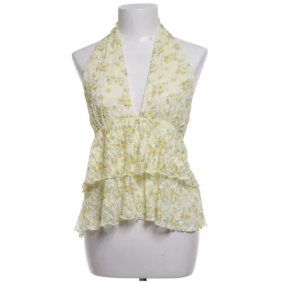 Halternecktopp (Gul, Flerfärgad) från Gina Tricot Elastan, Polyester