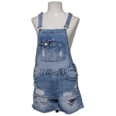 Salopette courte (Bleu) de Re-Dress Coton