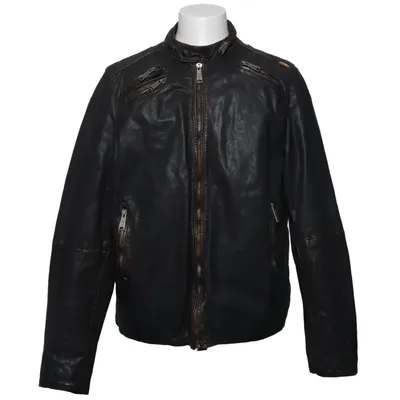 Veste en cuir (Noir) de Mod Coton, Cuir, Polyester
