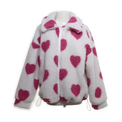 Fleece jas (Wit, Roze) van Shein Polyester