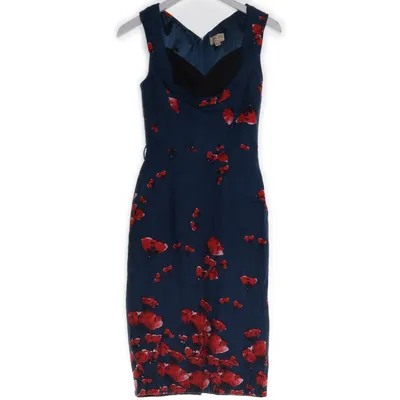 Jurk (Blauw, Rood, Meerkleurig) van Lindy Bop Katoen, Elastaan, Polyester