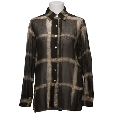 Skjorte (Grå, Beige) fra Massimo Dutti Bomuld, Silke