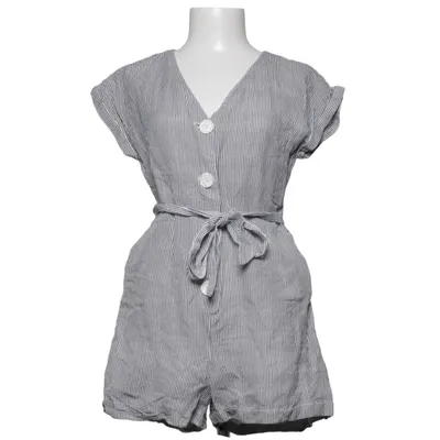 Jumpsuit (Grijs, Wit) van Mango Linnen, Viscose