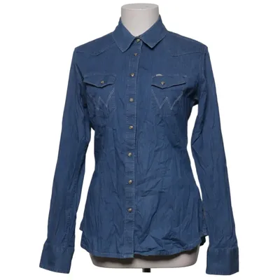 Denim blouse (Blauw) van Wrangler Katoen, Elastaan
