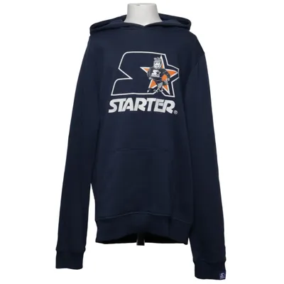 Sweat à capuche (Bleu) de Starter Coton, Polyester
