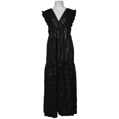 Robe longue (Noir, Or) de Goa Fibre métallique, Viscose