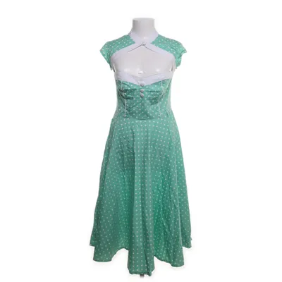 Dress (Green, White) from Hell Bunny Vixen Cotton, Elastane