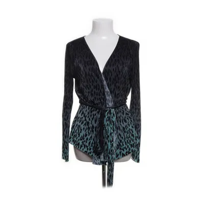 Wrap blouse (Black, Turquoise) from Devier Polyester