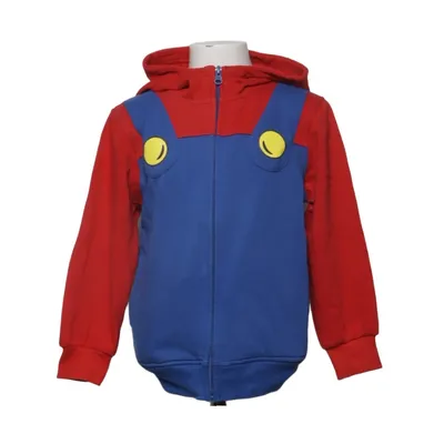 Hættetrøje (Rød, Blå, Gul) fra Super Mario Bomuld, Polyester