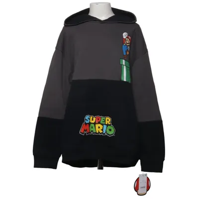 Hættetrøje (Grå, Sort, Flerfarvet) fra Super Mario Bomuld, Polyester