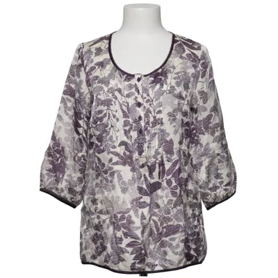 Blouse (Wit, Lila) van Prêt Katoen, Zijde
