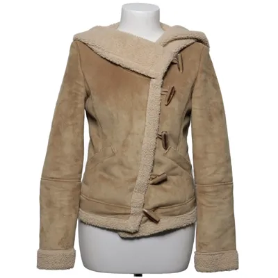 Shearling jas (Beige) van Zara Basic Polyester