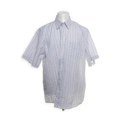 Kortärmad skjorta (Vit, Blå) från Milano Bomull, Polyester