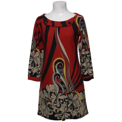 Dress (Red, Black, Multicolored) from Purplish London Elastane, Polyester, Wool