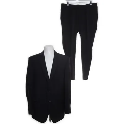Suit (Black, Blue) from Digel Wool, Viscose