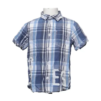 Short sleeve shirt (Blue, White) from Kids by Lindex Cotton