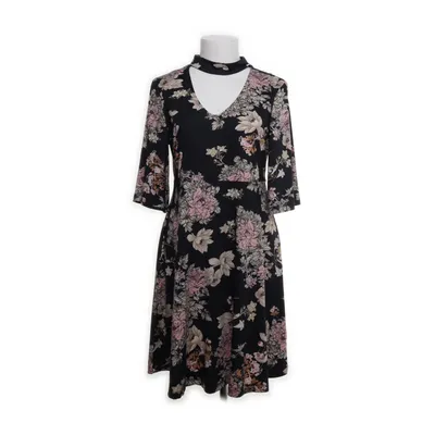 Klänning (Svart, Flerfärgad) från Happy Holly Elastan, Polyester