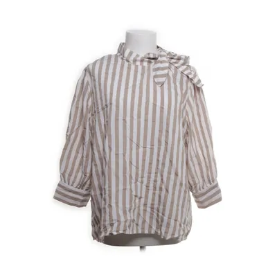 Strikblouse (Beige, Wit) van Visual Clothing Project Polyamide, Viscose