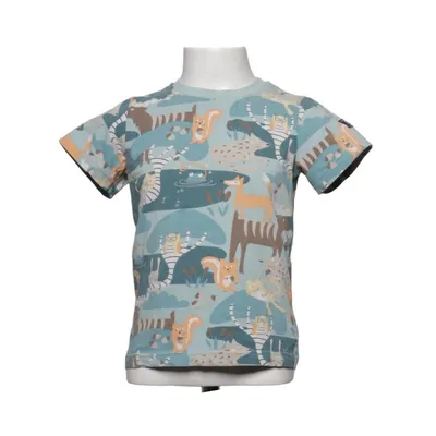 T-shirt (Blå, Flerfärgad) från Polarn O. Pyret Elastan, Ekologisk bomull