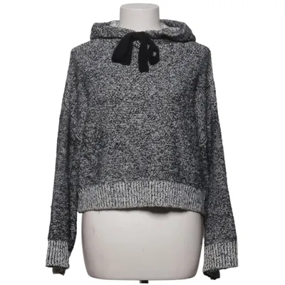 Capuchon sweater (Zwart, Wit) van Kaisely Acryl, Elastaan, Polyamide