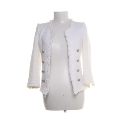 Cardigan (White) from Zara Woman Cotton, Polyester