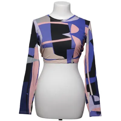 Crop top (Blå, Svart, Flerfärgad) från Monki Bomull, Elastan