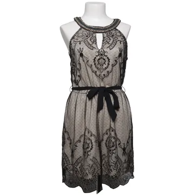 Dress (Black, Beige) from Classic Tricot Polyester