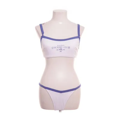 Bikini (Blå, Vit) från Playboy x Missguided Elastan, Polyamid, Polyester