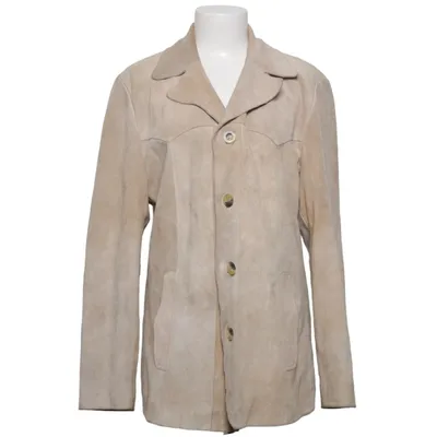 Leather blazer (Beige) from Gipsy Leather, Polyester