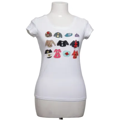 T-shirt (Vit, Flerfärgad) från Forever 21 Bomull, Elastan