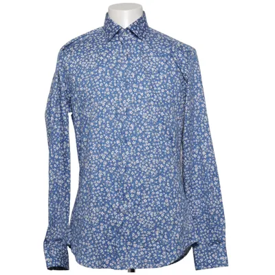 Shirt (Blue, White) from Dressmann Cotton, Elastane