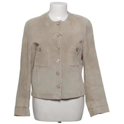 Leren jack (Beige) van Saki Leer