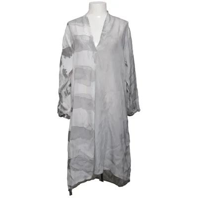Dress (Gray, White) from Collezione Gaia Elastane, Silk, Viscose