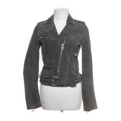 Bikerjack (Grijs) van Review Polyester, Leer