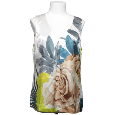 Topp (Vit, Flerfärgad) från Talking French Elastan, Silke