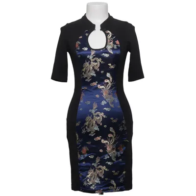 Cheongsam (Zwart, Blauw, Meerkleurig) van Topstudio Elastaan, Polyester, Viscose