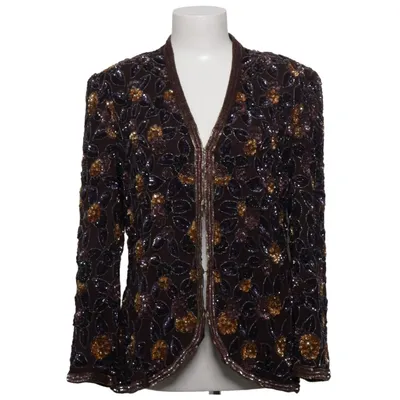 Blazer (Brown, Multicolored) from Frank Usher Polyester, Silk