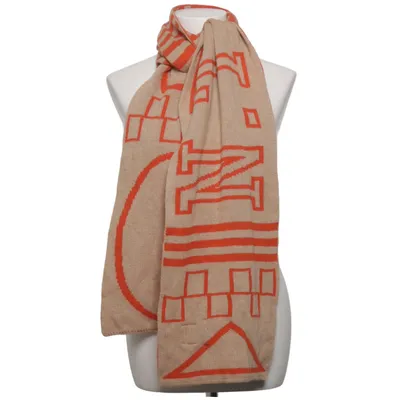 Sjaal (Oranje, Beige) van Nice Things Kasjmier, Polyamide, Viscose, Wol