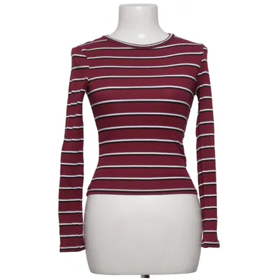 Långärmad t-shirt (Nytt, Ny, Nyskick, Croppad topp, Petite, Skinny, Storlek XS / 170, Dam, Tween/ Tonåring / Barn, Ribbad, Vinröd, 90s, Y2K, Indie, Twee, Casual, Skola, Skolstart, College, Preppy, Academia, Dark Academia) från Divided by H&M Bomull, Elastan