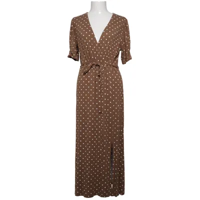 Omlottklänning (Brun, Vit) från Gina Tricot Elastan, Viskos