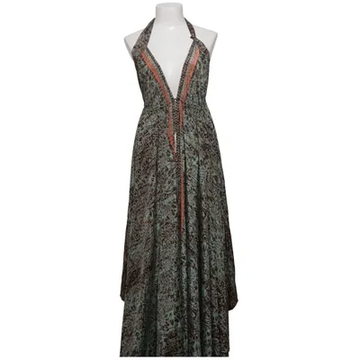 Robe dos-nu (Noir, Multicolore) de Ibiza Flower Polyester, Soie