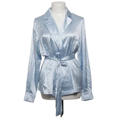 Wikkelblouse (Blauw) van Modes Stockholm Elastaan, Zijde