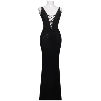 Maxi jurk (Zwart) van PrettyLittleThing Elastaan, Polyamide
